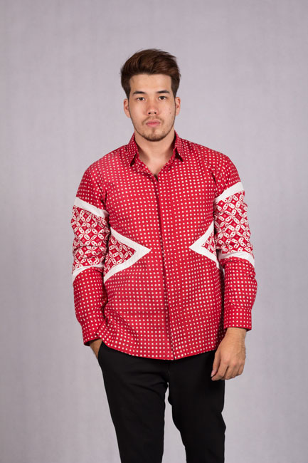 Kemeja Batik Pria Lengan Panjang Model Baju Batik Solo Dotta Kawung